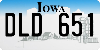 IA license plate DLD651