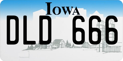 IA license plate DLD666