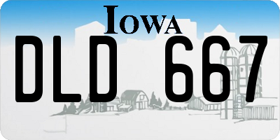 IA license plate DLD667