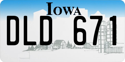 IA license plate DLD671