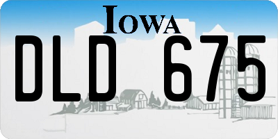 IA license plate DLD675