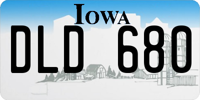 IA license plate DLD680