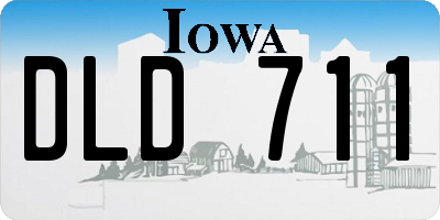 IA license plate DLD711