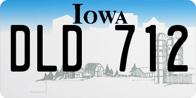 IA license plate DLD712