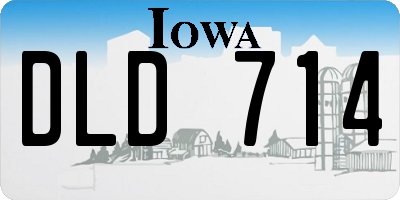 IA license plate DLD714