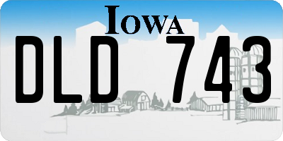 IA license plate DLD743