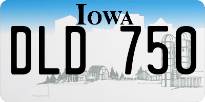 IA license plate DLD750