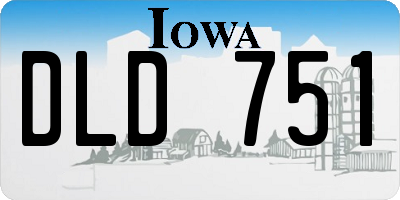 IA license plate DLD751