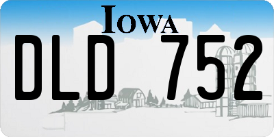IA license plate DLD752