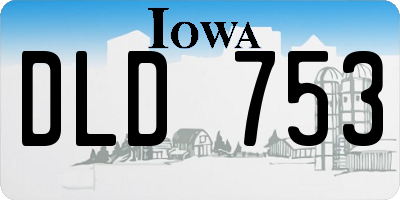 IA license plate DLD753