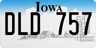 IA license plate DLD757