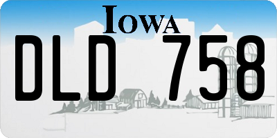 IA license plate DLD758