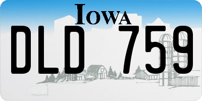 IA license plate DLD759