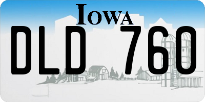 IA license plate DLD760