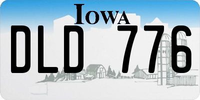 IA license plate DLD776