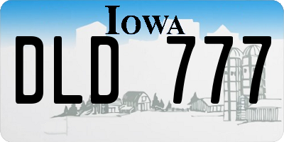 IA license plate DLD777