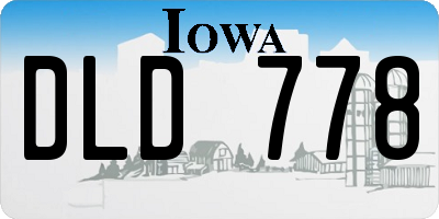 IA license plate DLD778