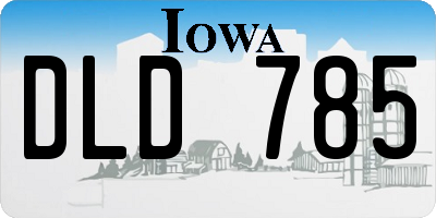IA license plate DLD785