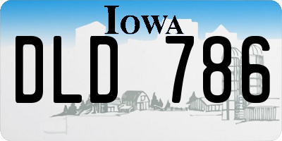 IA license plate DLD786