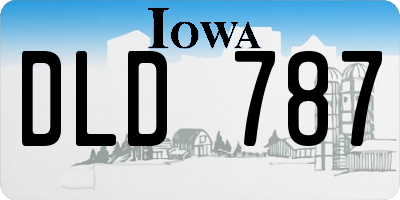 IA license plate DLD787