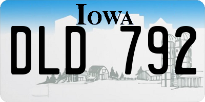 IA license plate DLD792