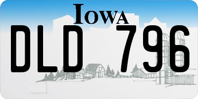IA license plate DLD796