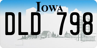 IA license plate DLD798