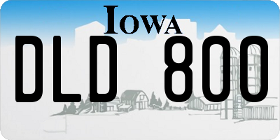 IA license plate DLD800