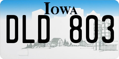 IA license plate DLD803