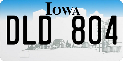 IA license plate DLD804