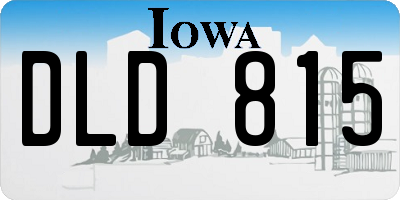 IA license plate DLD815