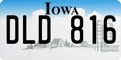 IA license plate DLD816