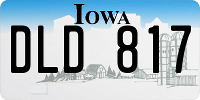 IA license plate DLD817
