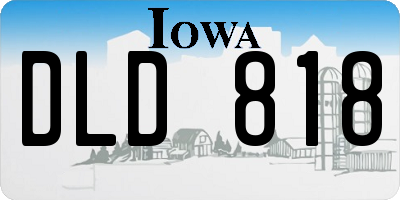 IA license plate DLD818