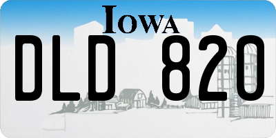 IA license plate DLD820