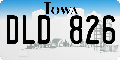 IA license plate DLD826