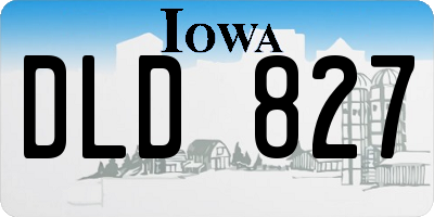 IA license plate DLD827