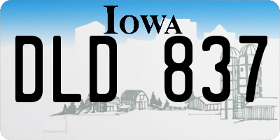 IA license plate DLD837
