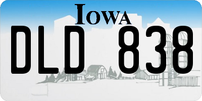 IA license plate DLD838