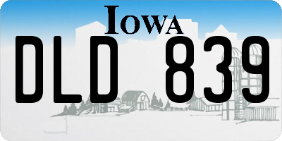 IA license plate DLD839