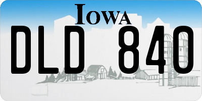 IA license plate DLD840