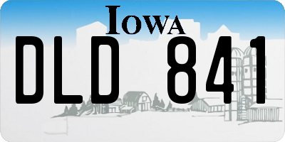 IA license plate DLD841