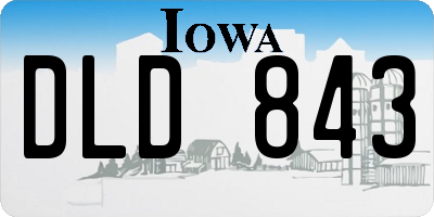 IA license plate DLD843
