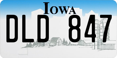 IA license plate DLD847