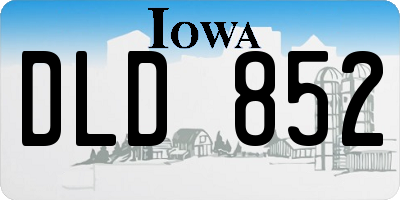 IA license plate DLD852