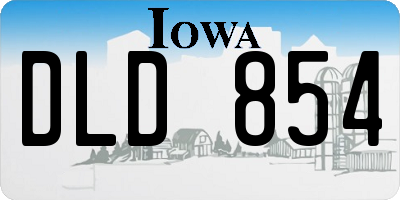 IA license plate DLD854