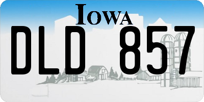IA license plate DLD857