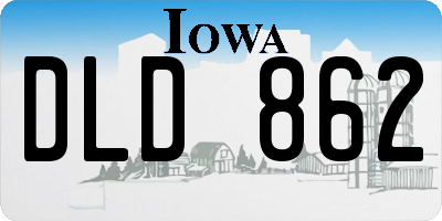 IA license plate DLD862