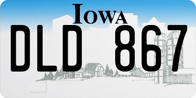 IA license plate DLD867