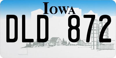 IA license plate DLD872